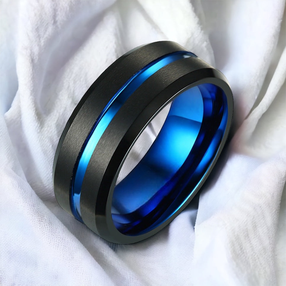 Midnight Blue Tungsten Ring