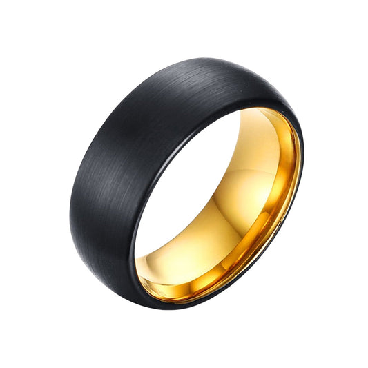 Black Sands Gold Tungsten Ring