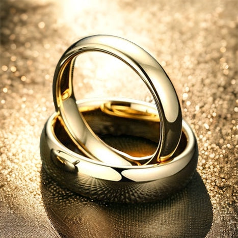 Perfect Pair Golden Tungsten Rings