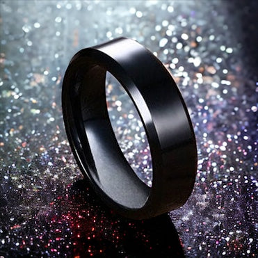 Black Shimmer Classic Tungsten Ring