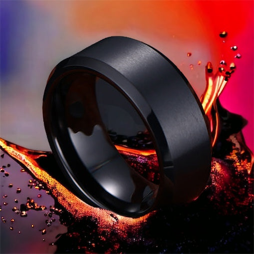 Midnight Frost Tungsten Ring